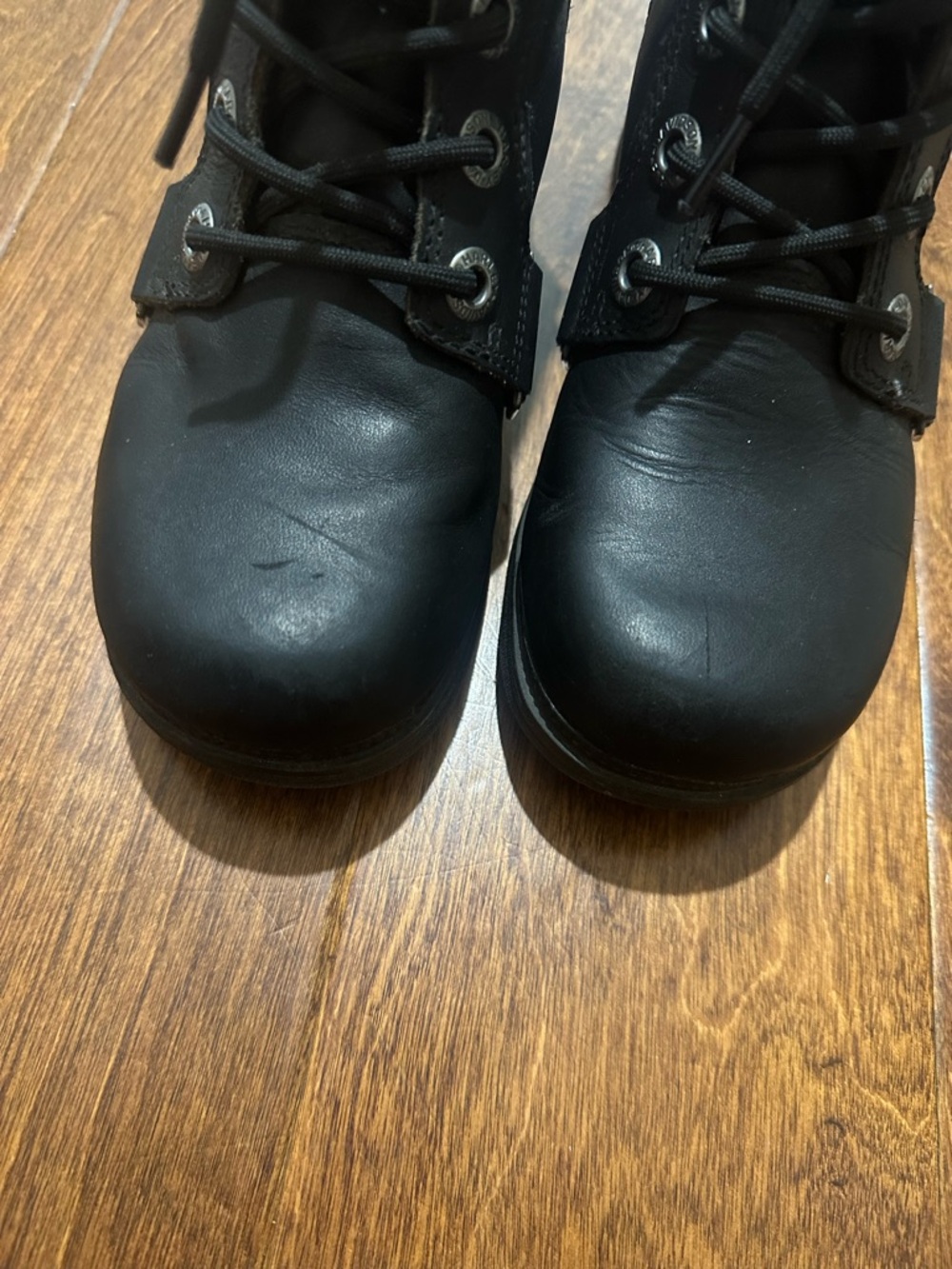 Harley-Davidson Black Lace-Up Boots with Buckle Detail - Picture 6 of 11